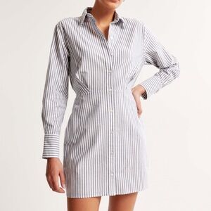 Relaxed Mini Shirt Dress
NAVY STRIPE, XL